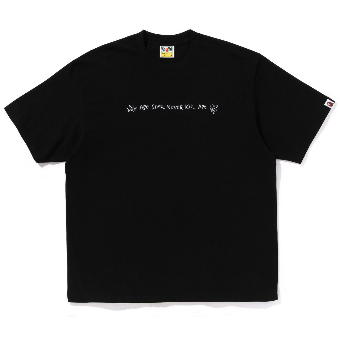 BAPE 落書き小文字エイプヘッドルーズカジュアルアート半袖Tシャツ