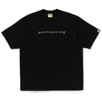 BAPE 落書き小文字エイプヘッドルーズカジュアルアート半袖Tシャツ