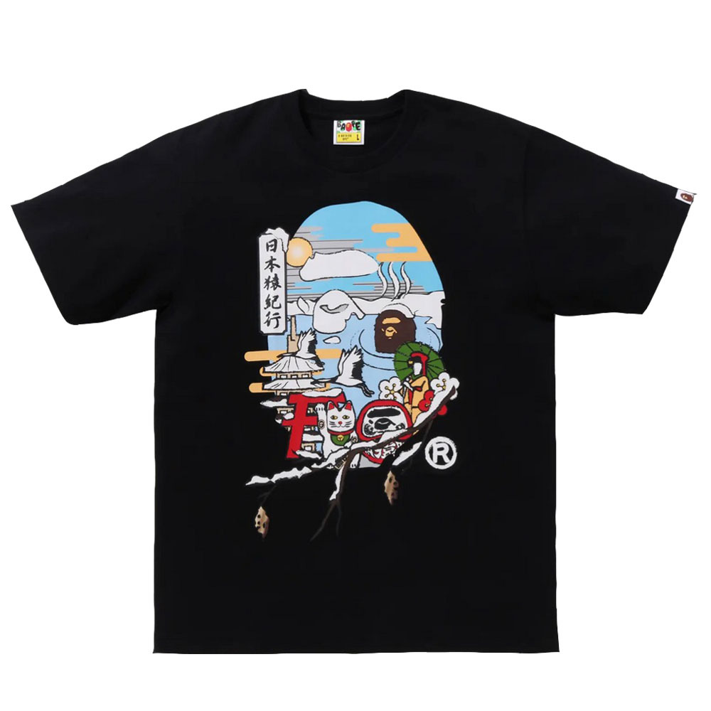 BAPE 半袖Tシャツ Japanese Ape Journey Scenery 大猿ヘッド記念 半袖