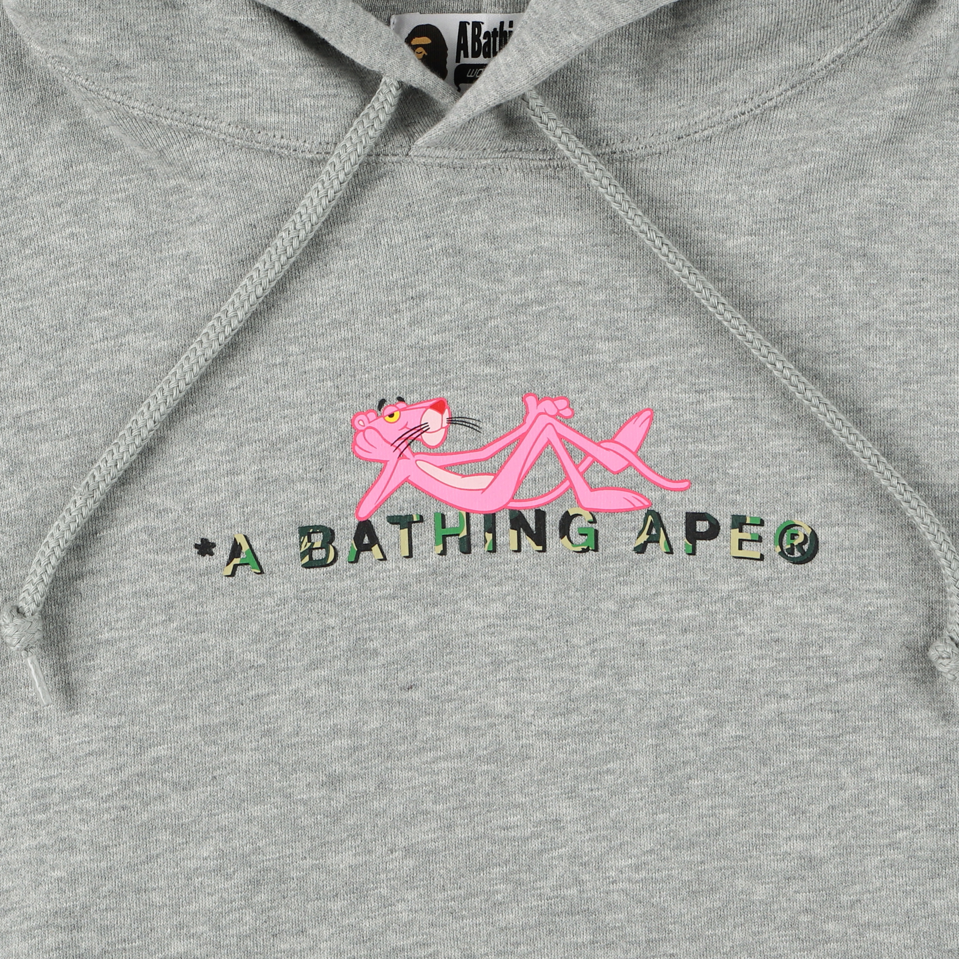 BAPE連名メンズカートゥーンピンクパンサー迷彩ダイヤモンドプリントフード付きスウェットシャツ