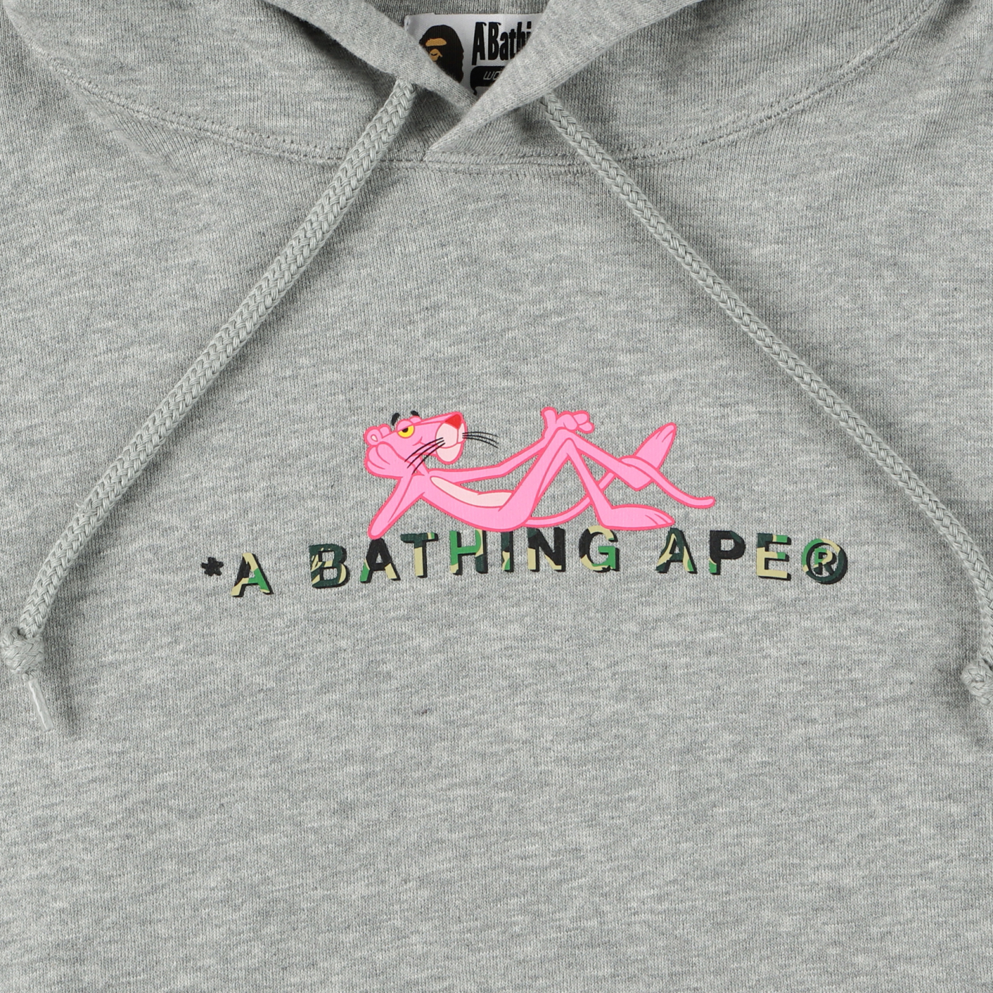 BAPE連名メンズカートゥーンピンクパンサー迷彩ダイヤモンドプリントフード付きスウェットシャツ