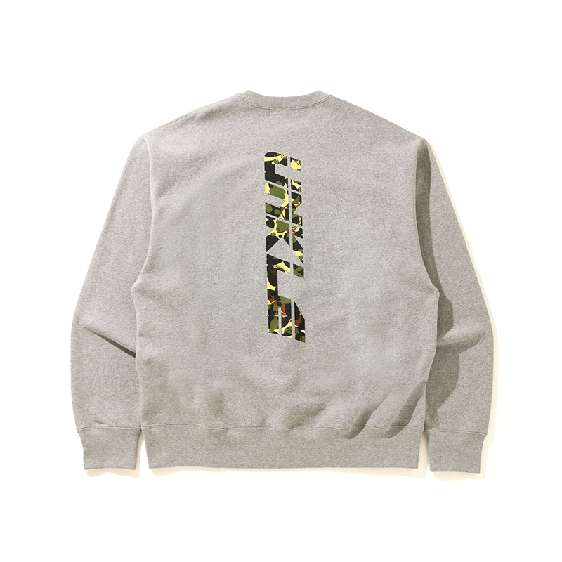 BAPE X MO'WAX 連名迷彩柄レタープリント無地クルーネックスウェットシャツ