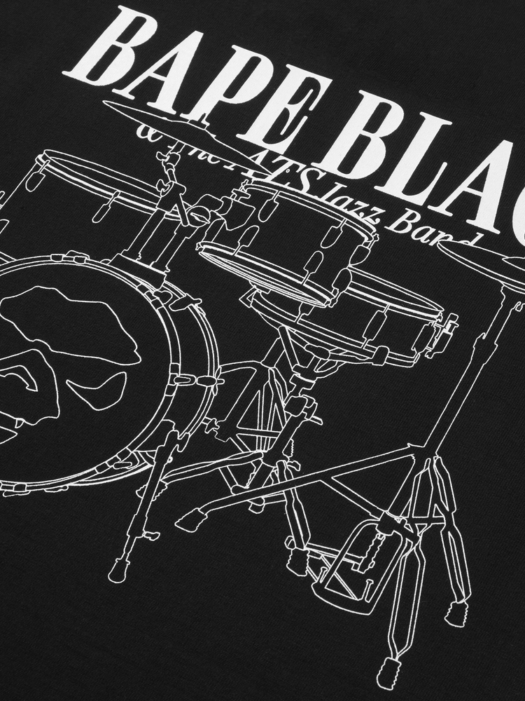 BAPE BLACK メンズ 24th 秋冬 ジャズクラブミュージック レタープリント 半袖Tシャツ