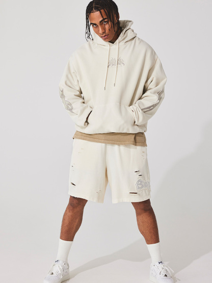 BAPE メンズ 春夏 炎柄プリント 無地 フード付きスウェットシャツ