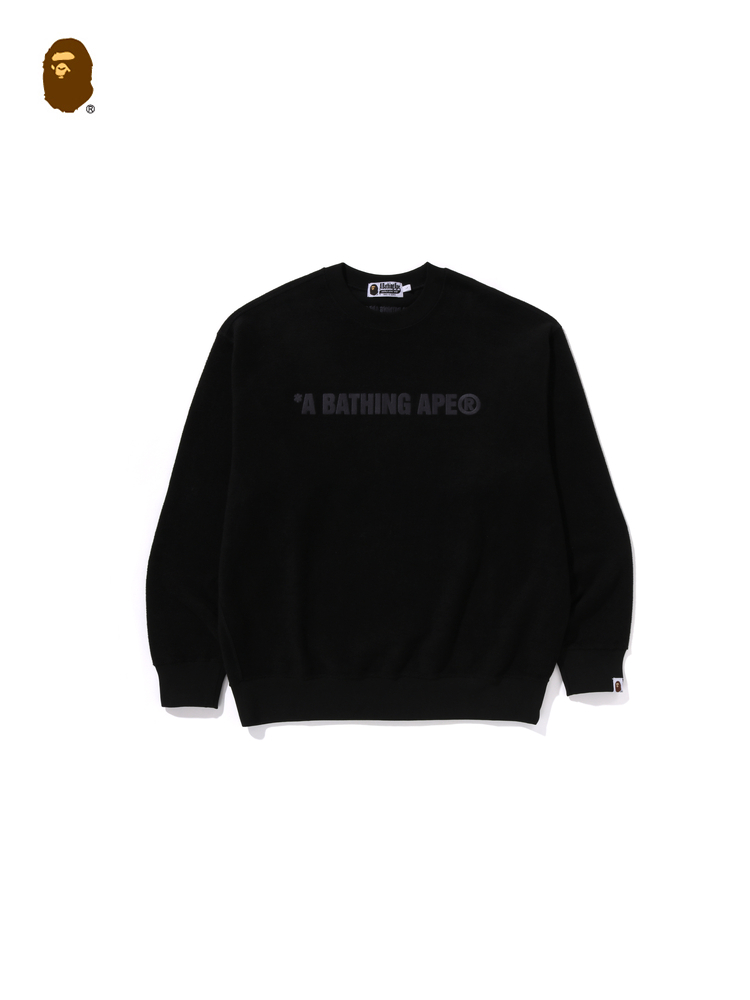 BAPE メンズ 2024 秋冬 同色文字刺繍 プラッシュ ラウンドネック スウェットシャツ