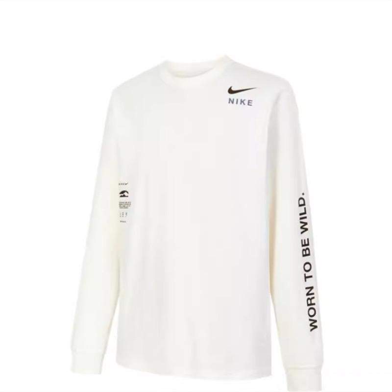 Nike/ナイキ メンズとレディースの長袖Tシャツ、カラフルなニットラウンドネックスポーツゆったりカジュアルトップスプルオーバー