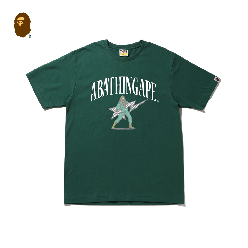 BAPE メンズ 春夏 猿文字 STA 星柄 プリント 半袖 Tシャツ