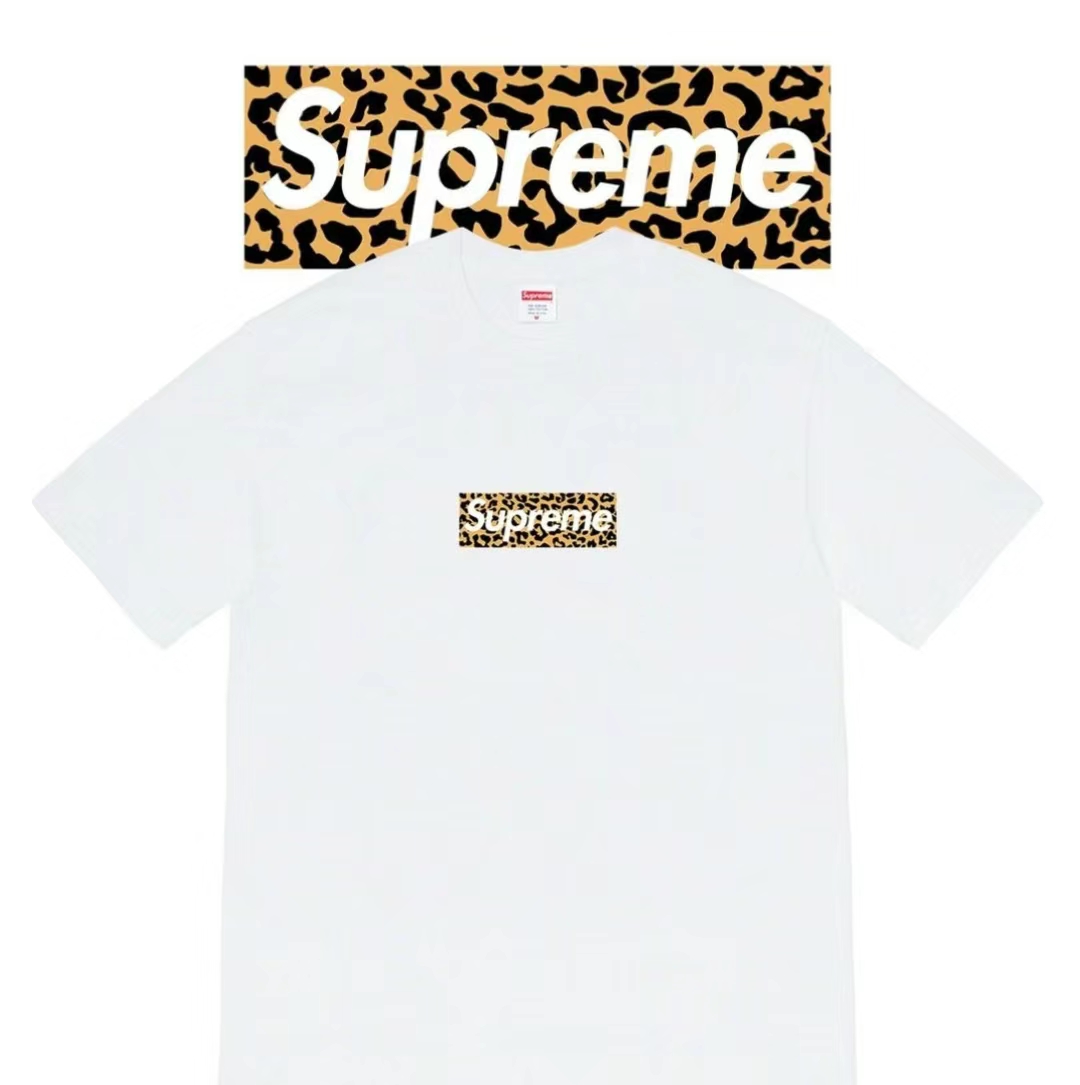 Supreme SHANGHAI BOX LOGO TEE 上海オープニング ヒョウ柄 半袖Tシャツ 男女兼用