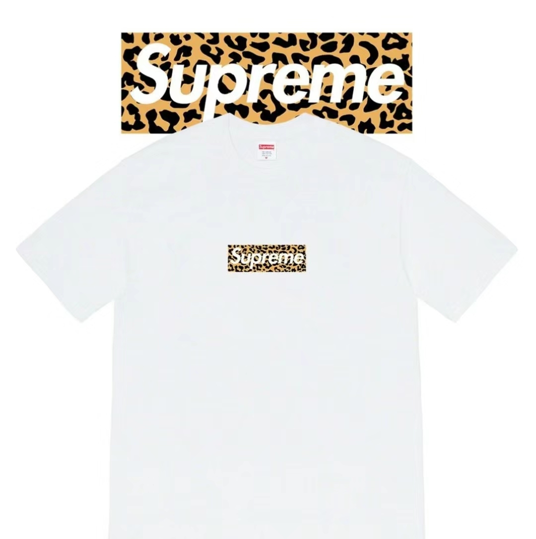 Supreme SHANGHAI BOX LOGO TEE 上海オープニング ヒョウ柄 半袖Tシャツ 男女兼用