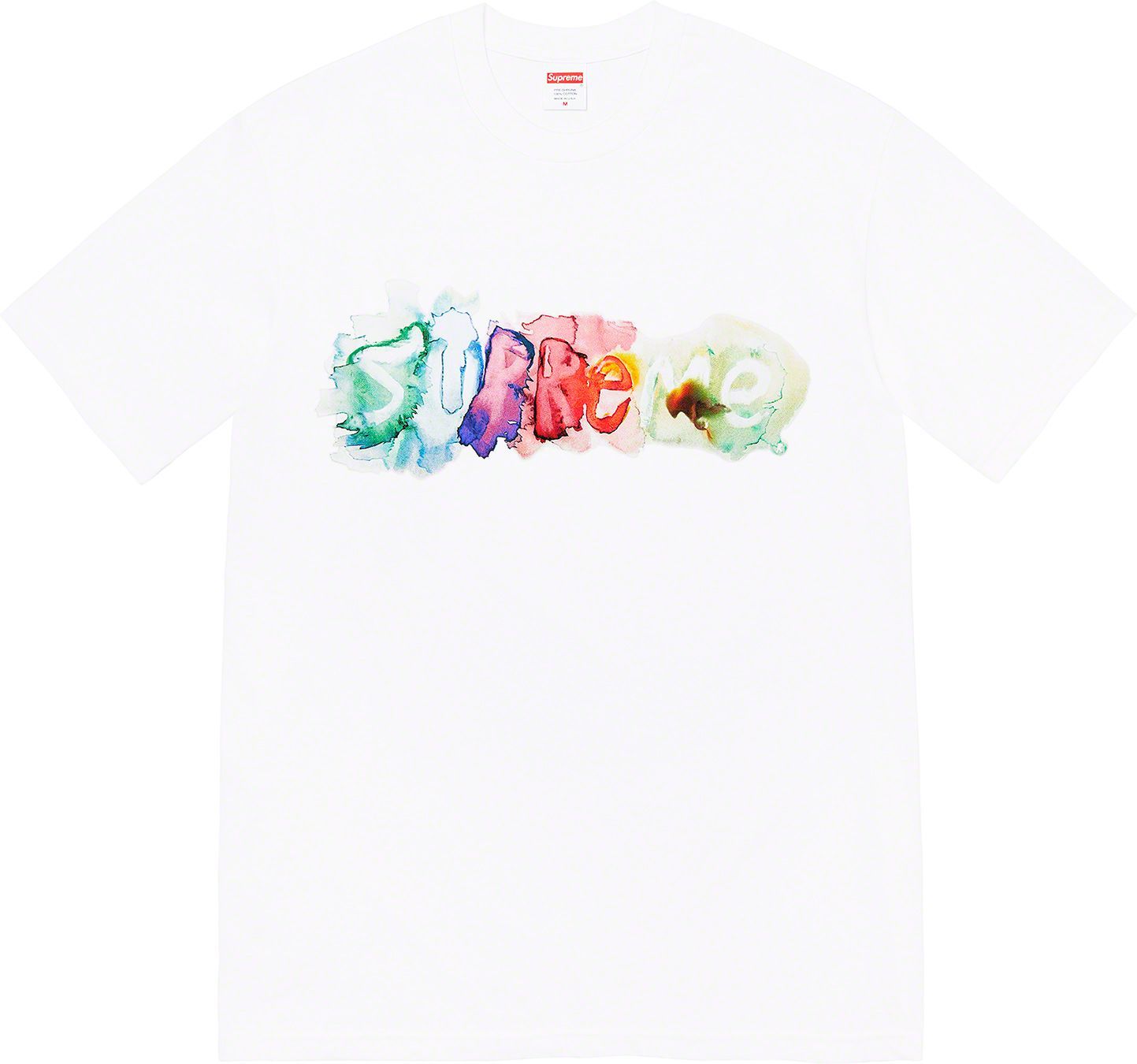Supreme WATERCOLOR TEE 水彩インクロゴプリント 半袖Tシャツ ユニセックス