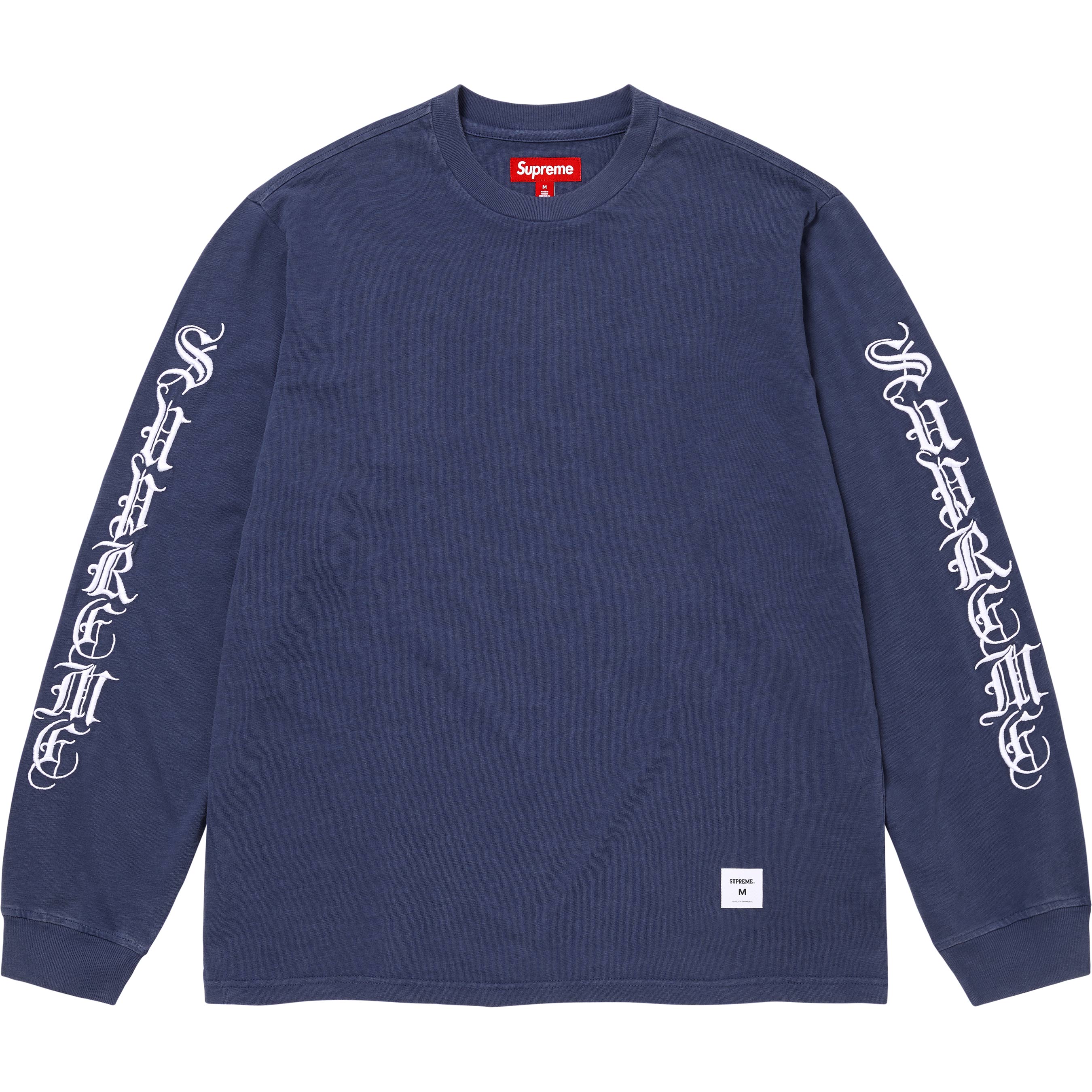 Supreme OLD ENGLISH L/S TEE ゴシック 長袖Tシャツ 秋冬 男女 カップル