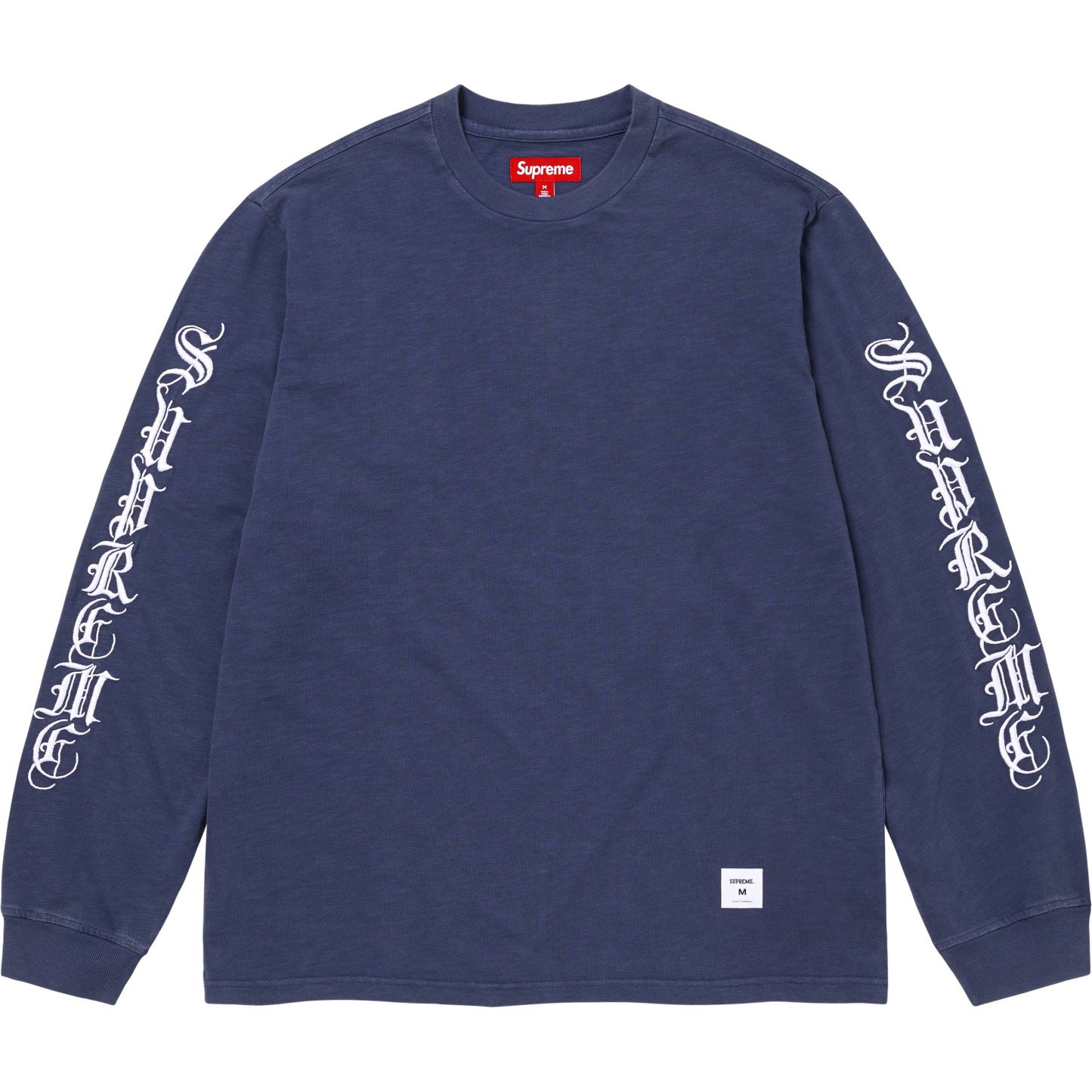 Supreme OLD ENGLISH L/S TEE ゴシック 長袖Tシャツ 秋冬 男女 カップル