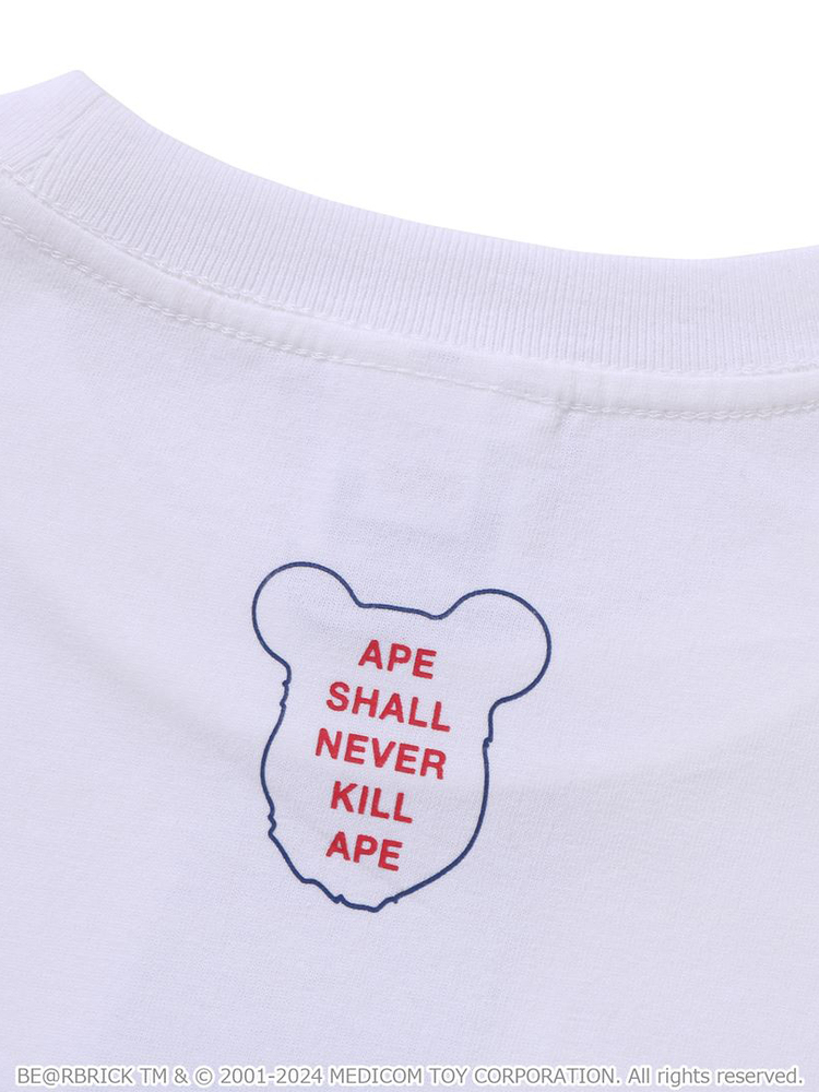 BAPE コラボ メンズ 秋冬 BE@RBRICK 迷彩 レタープリント 半袖 Tシャツ