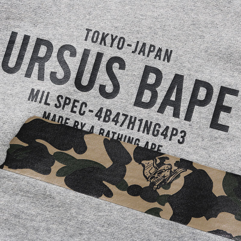 BAPE メンズ 春夏 エイプアーミー刺繍 レタープリント 迷彩柄 フード付きスウェットシャツ