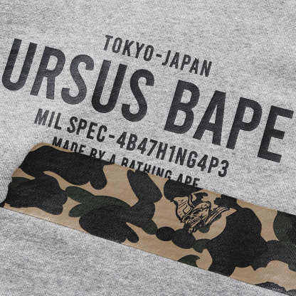 BAPE メンズ 春夏 エイプアーミー刺繍 レタープリント 迷彩柄 フード付きスウェットシャツ