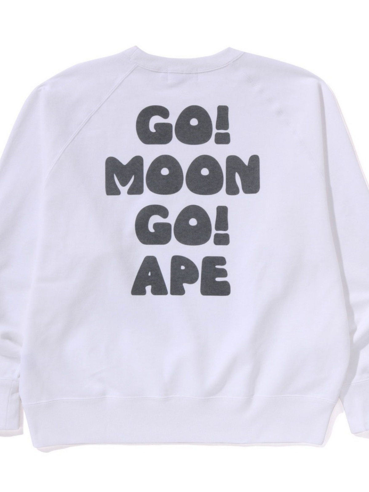 BAPE ラウンドネック スウェットシャツ スペースモンキー フロントとバックプリント ゆったり カジュアル