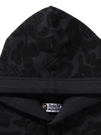BAPE メンズ 春夏 オリエンタル クラシック トーテム アジアン カモフラージュ柄 コントラストカラー 刺繍 フード付き スウェットシャツ