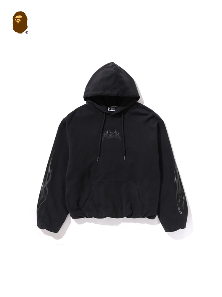 BAPE メンズ 春夏 炎柄プリント 無地 フード付きスウェットシャツ