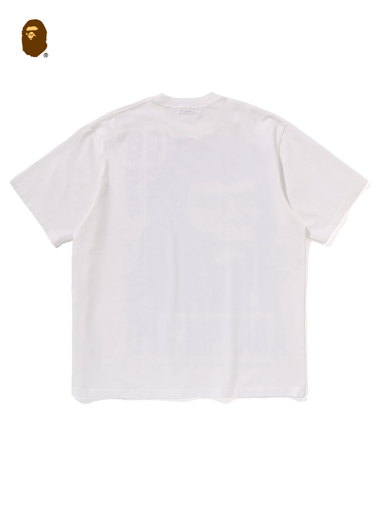 BAPE メンズ 25th 春夏 コントラストカラー スターロゴ 猿柄 プリント 半袖 Tシャツ