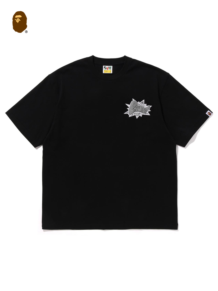 BAPE メンズ 春夏 猿文字 グラフィティプリント 無地 半袖 Tシャツ