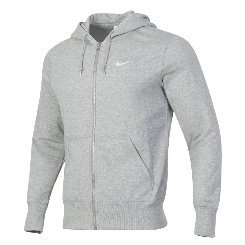 NIKE ナイキ グレー スウェット メンズ 春秋新作 ピュアコットン スポーツウェア カジュアル ジップアップ ニット ジャケット