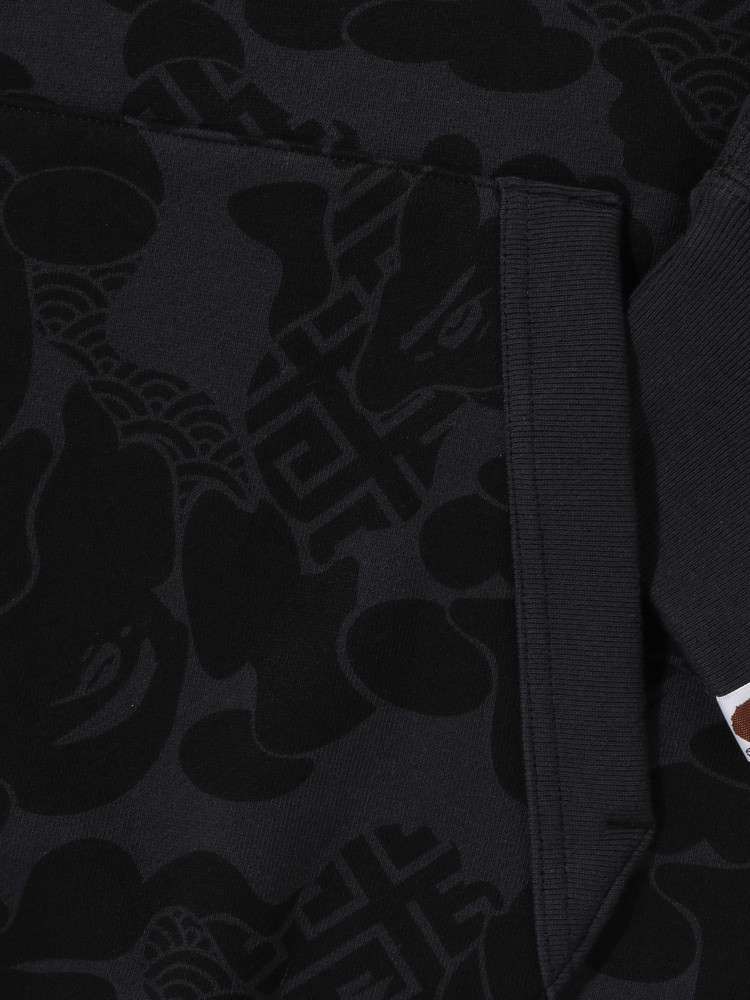 BAPE メンズ 春夏 オリエンタル クラシック トーテム アジアン カモフラージュ柄 コントラストカラー 刺繍 フード付き スウェットシャツ