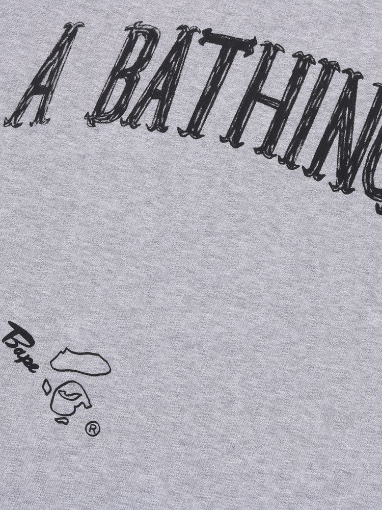 BAPE メンズ 秋冬 エイプヘッド レター マルチパターン ラウンドネック スウェットシャツ