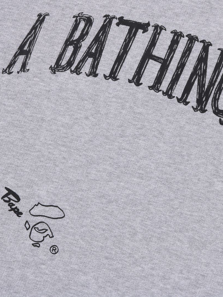 BAPE メンズ 秋冬 エイプヘッド レター マルチパターン ラウンドネック スウェットシャツ