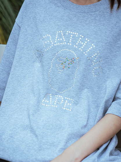 BAPE メンズ 春夏 猿の頭文字 星 ロゴ ダイヤモンド柄 半袖 Tシャツ