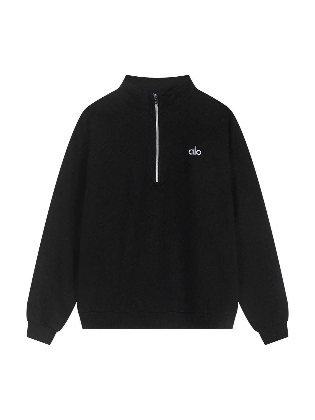 alo 秋冬 立体ロゴ ワッフル裏毛 ハーフジップ メンズスウェット