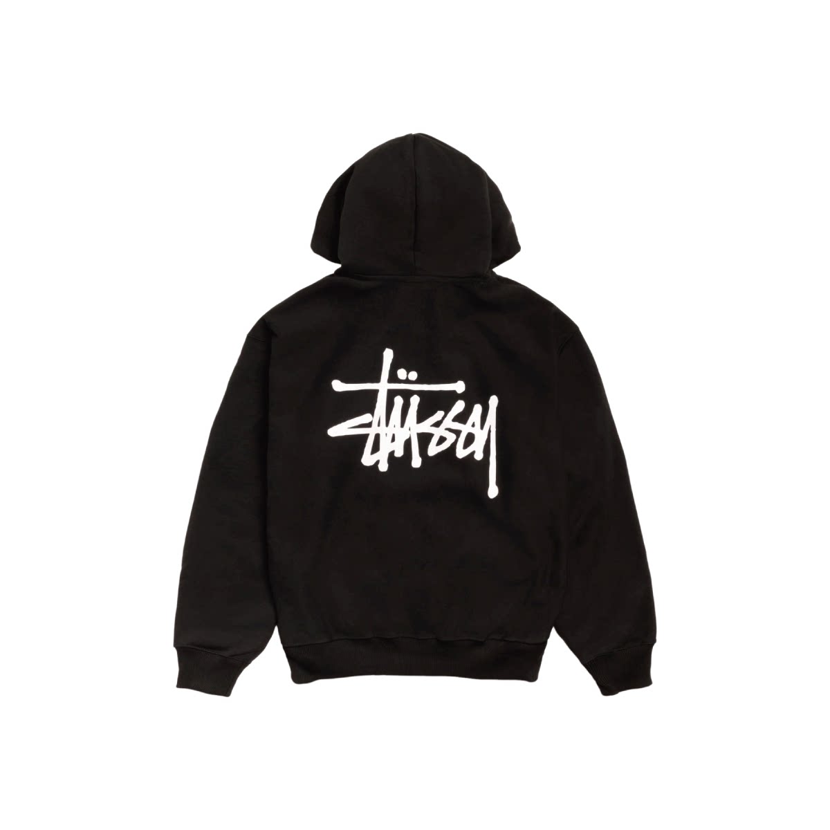 Stussy クラシックロゴ カジュアルフード付きオーバーサイズジップアップスウェットジャケット