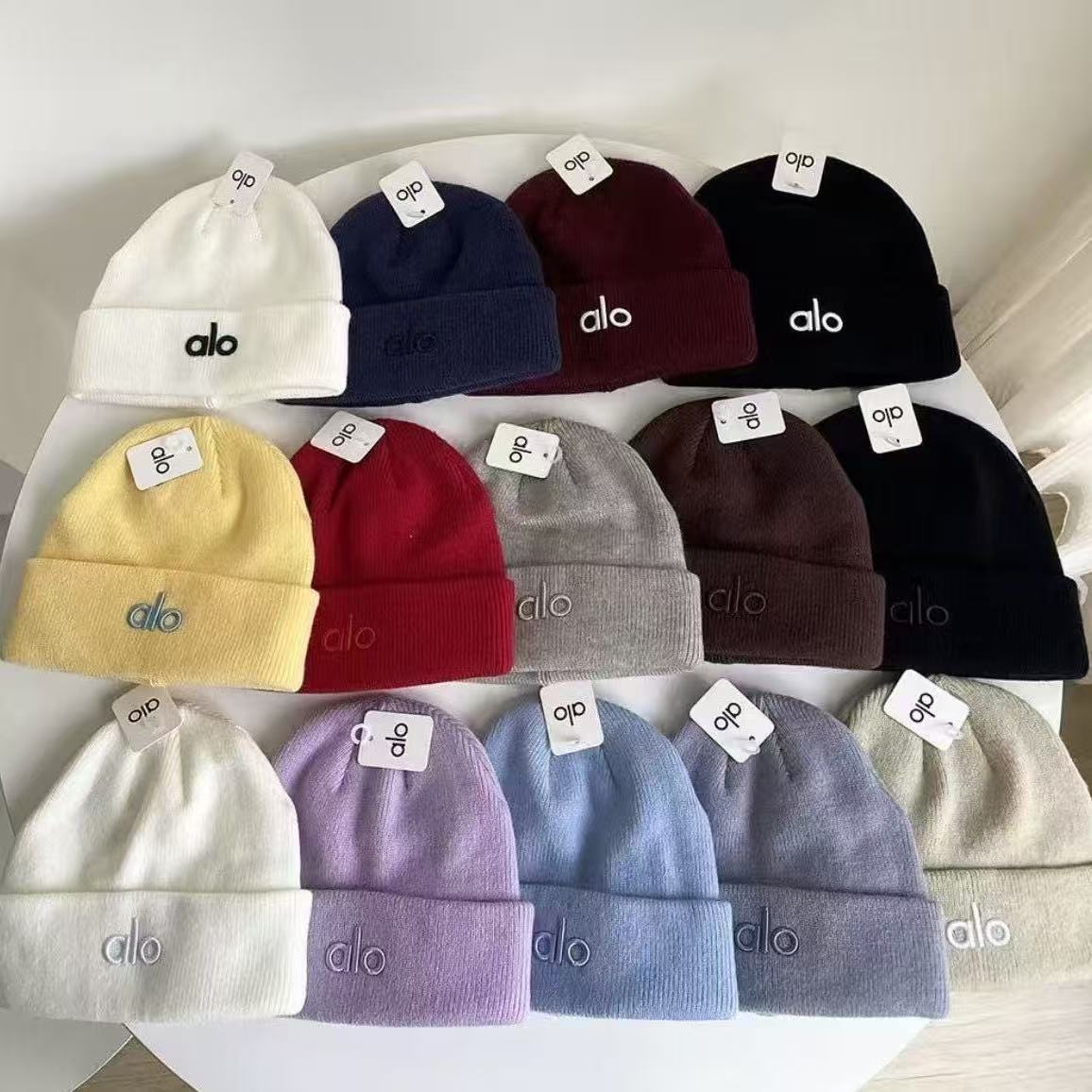 ALO コットンニット帽 韓国風ファッション カジュアル 百搭デザイン 保温 防寒 イヤーフラップ付き ビーニー