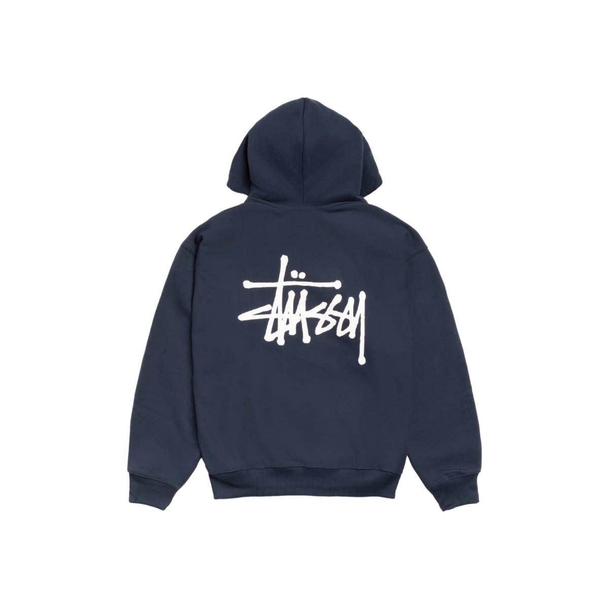 Stussy クラシックロゴ カジュアルフード付きオーバーサイズジップアップスウェットジャケット