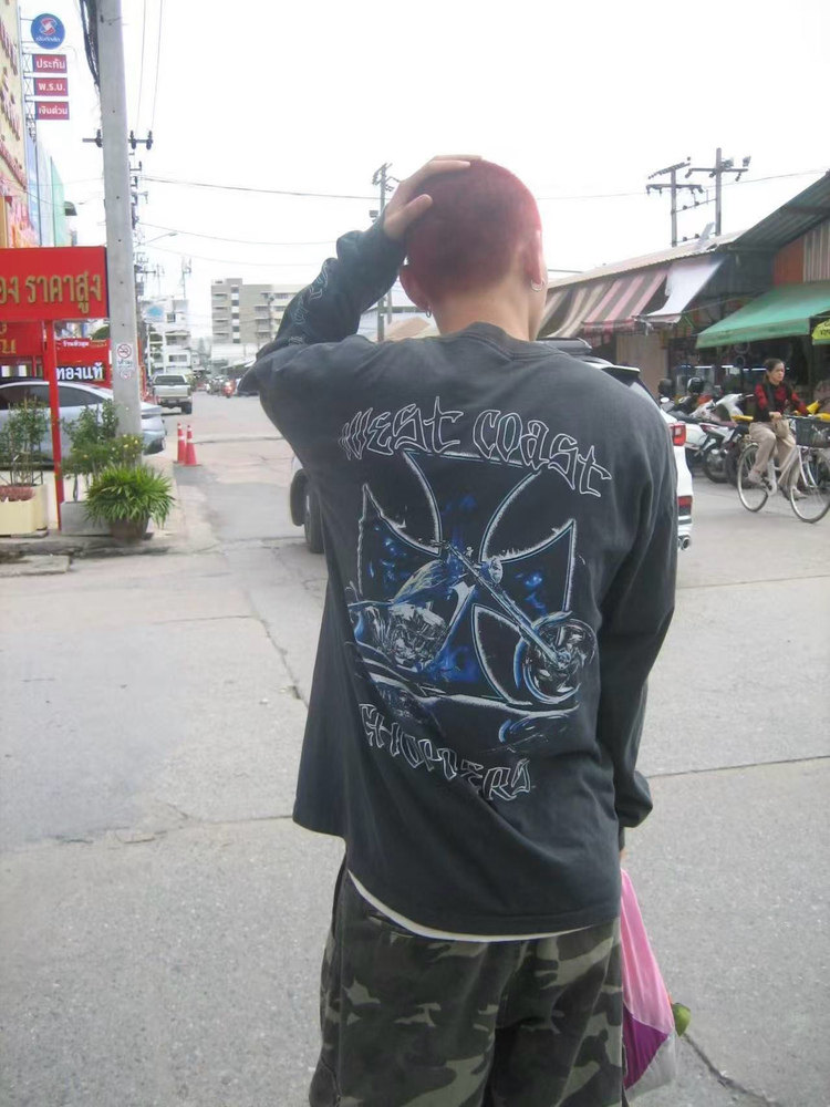 Chrome Hearts HA7MS WEST 煙霧機車限定 ヴィンテージ加工 長袖スウェット