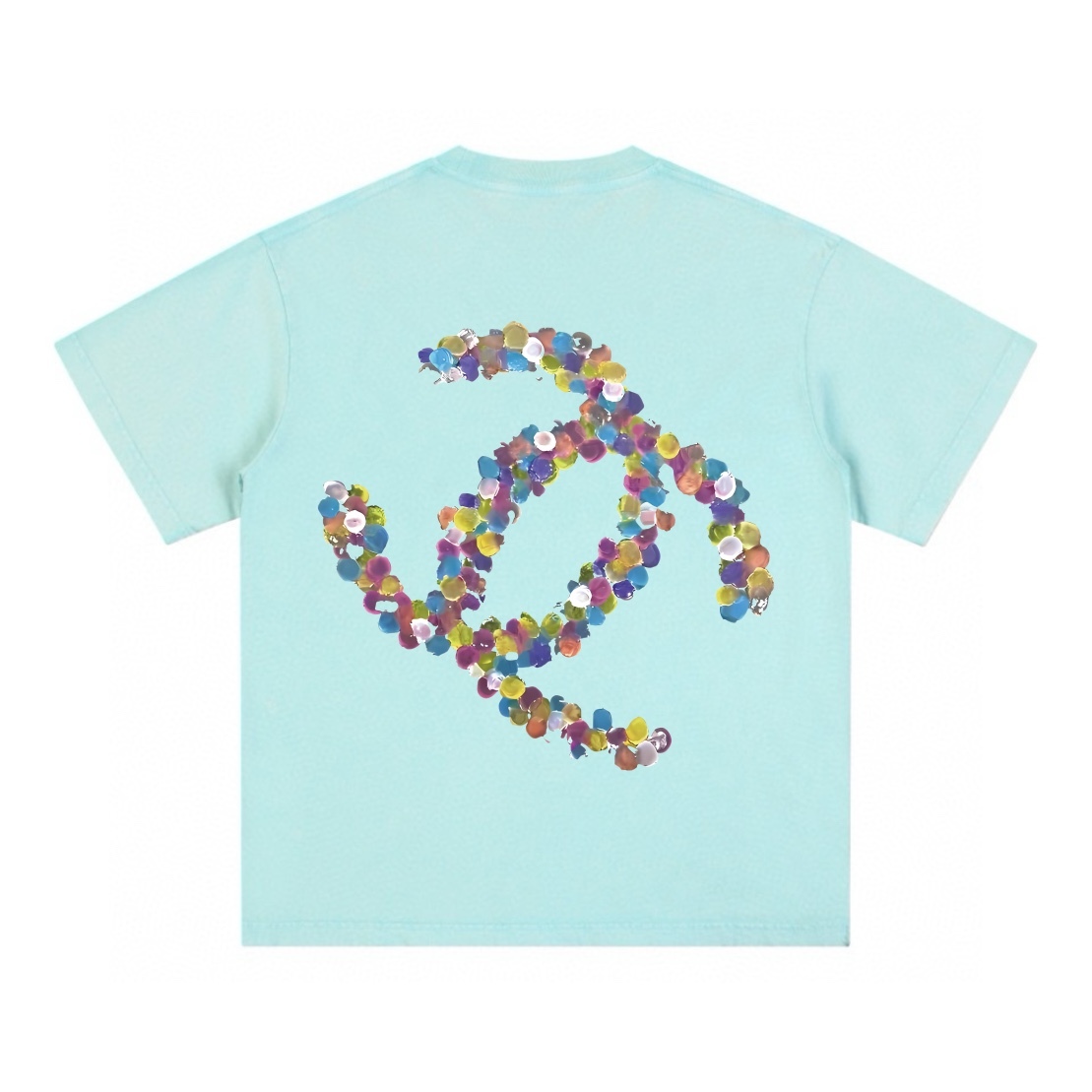 シャネル 2025年春夏コレクション グラフィックロゴ入り半袖Tシャツ。Kangliデジタルホワイトインクダイレクトプリント。