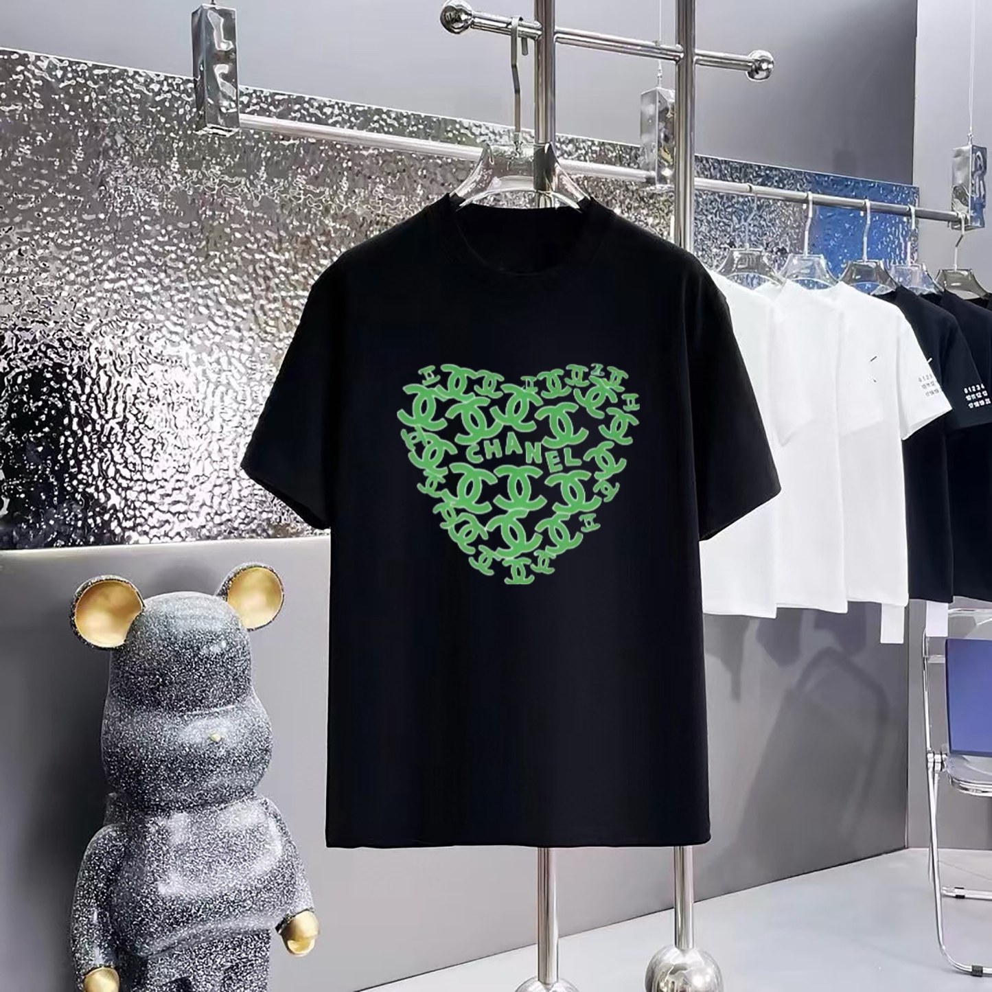 CHANEL [シャネル] プリントラウンドネック半袖Tシャツ 男女兼用 夏新作