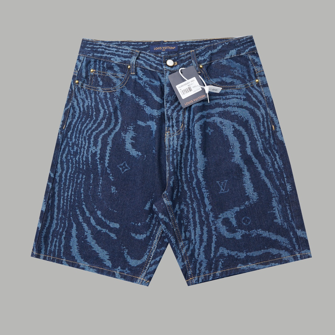 ルイ・ヴィトン 2025SS 新作 デニムショーツ リップルテクスチャー デニムショーツ