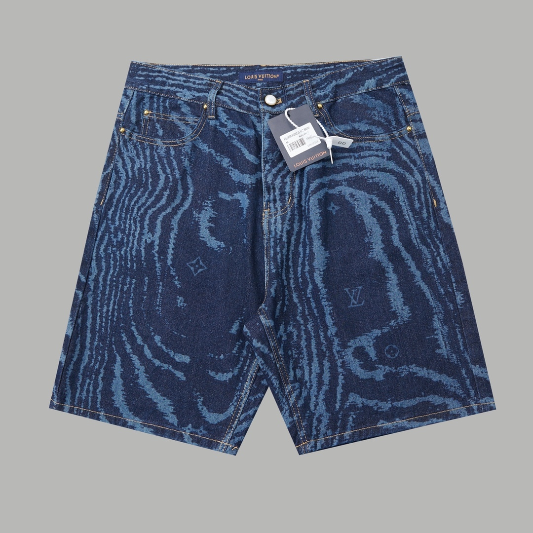 ルイ・ヴィトン 2025SS 新作 デニムショーツ リップルテクスチャー デニムショーツ