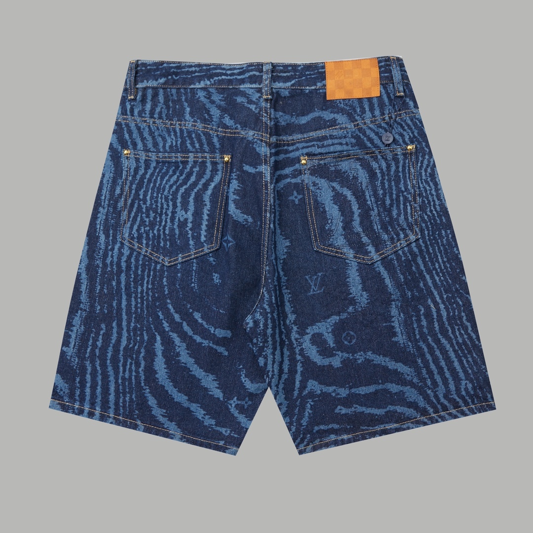 ルイ・ヴィトン 2025SS 新作 デニムショーツ リップルテクスチャー デニムショーツ