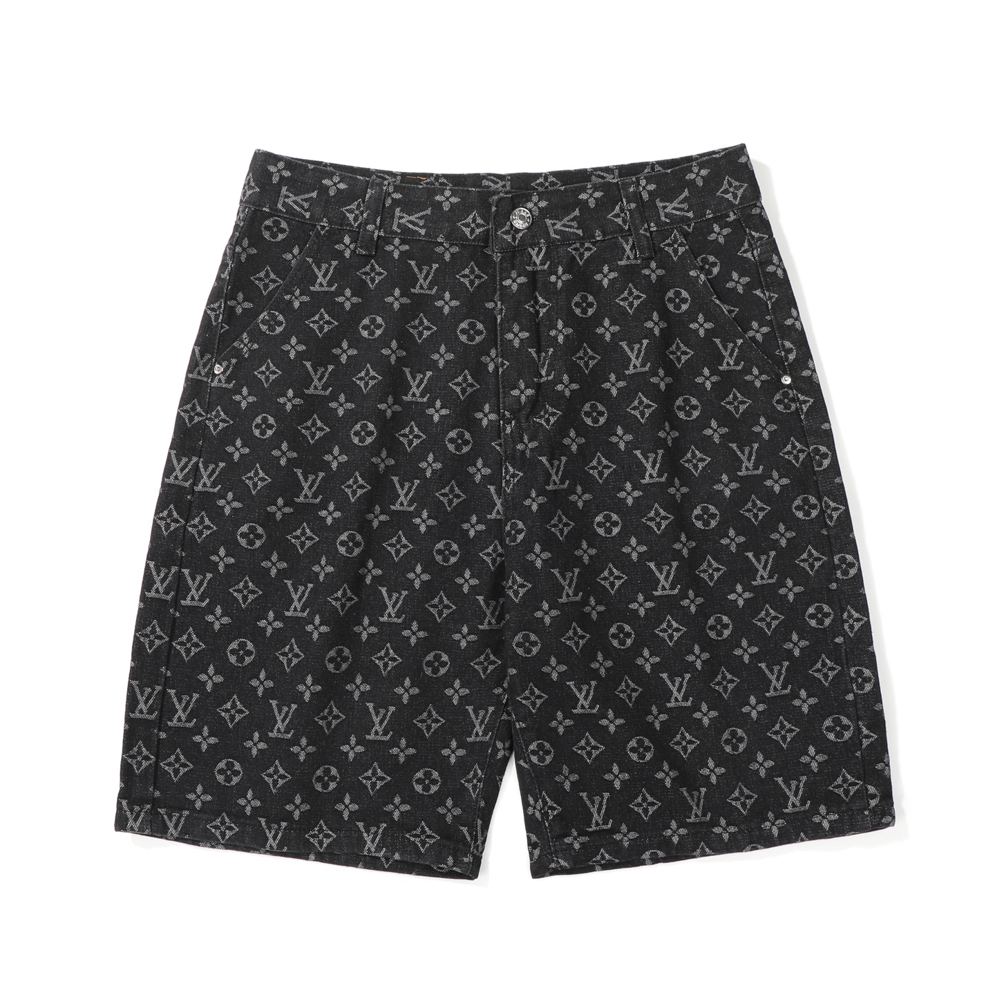 LV ルイ・ヴィトン フルプリント ジャカード バックポケット 女神刺繍 デニムショーツ メンズ・レディース
