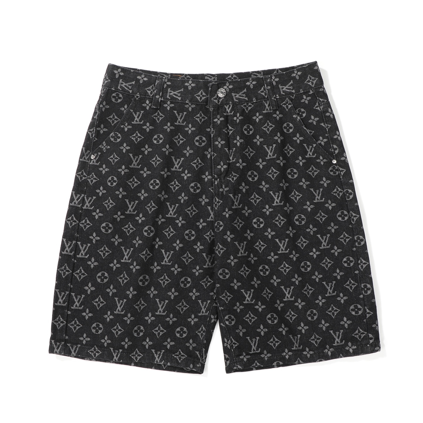 LV ルイ・ヴィトン フルプリント ジャカード バックポケット 女神刺繍 デニムショーツ メンズ・レディース