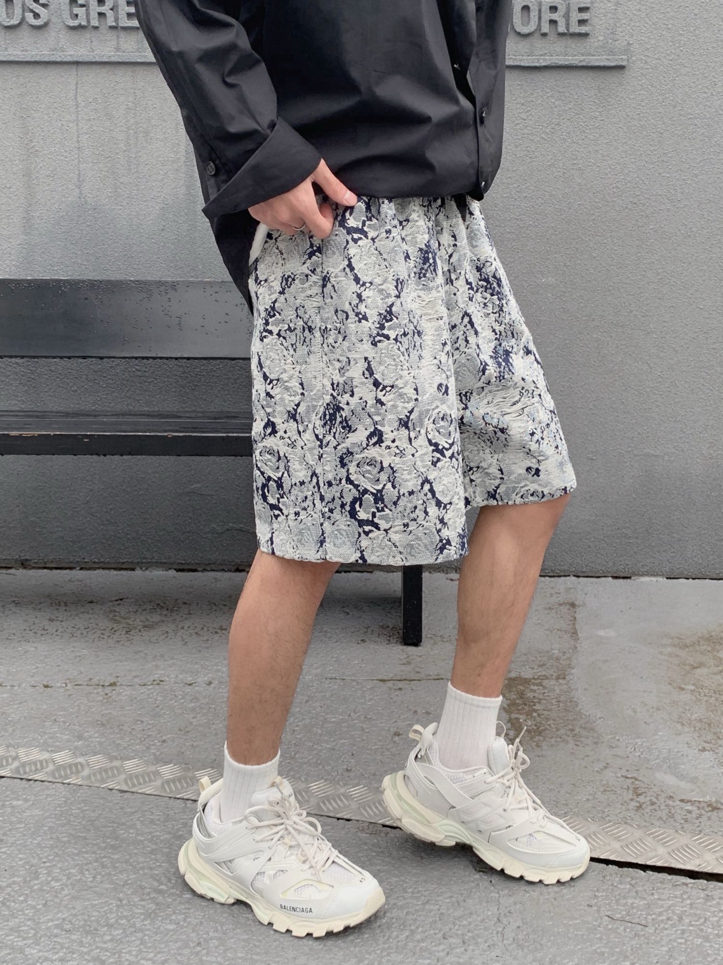 LV-ルイ・ヴィトン。夏の新作ジャカードタッセルデニム、カジュアルルーズワイドレッグドローストリング