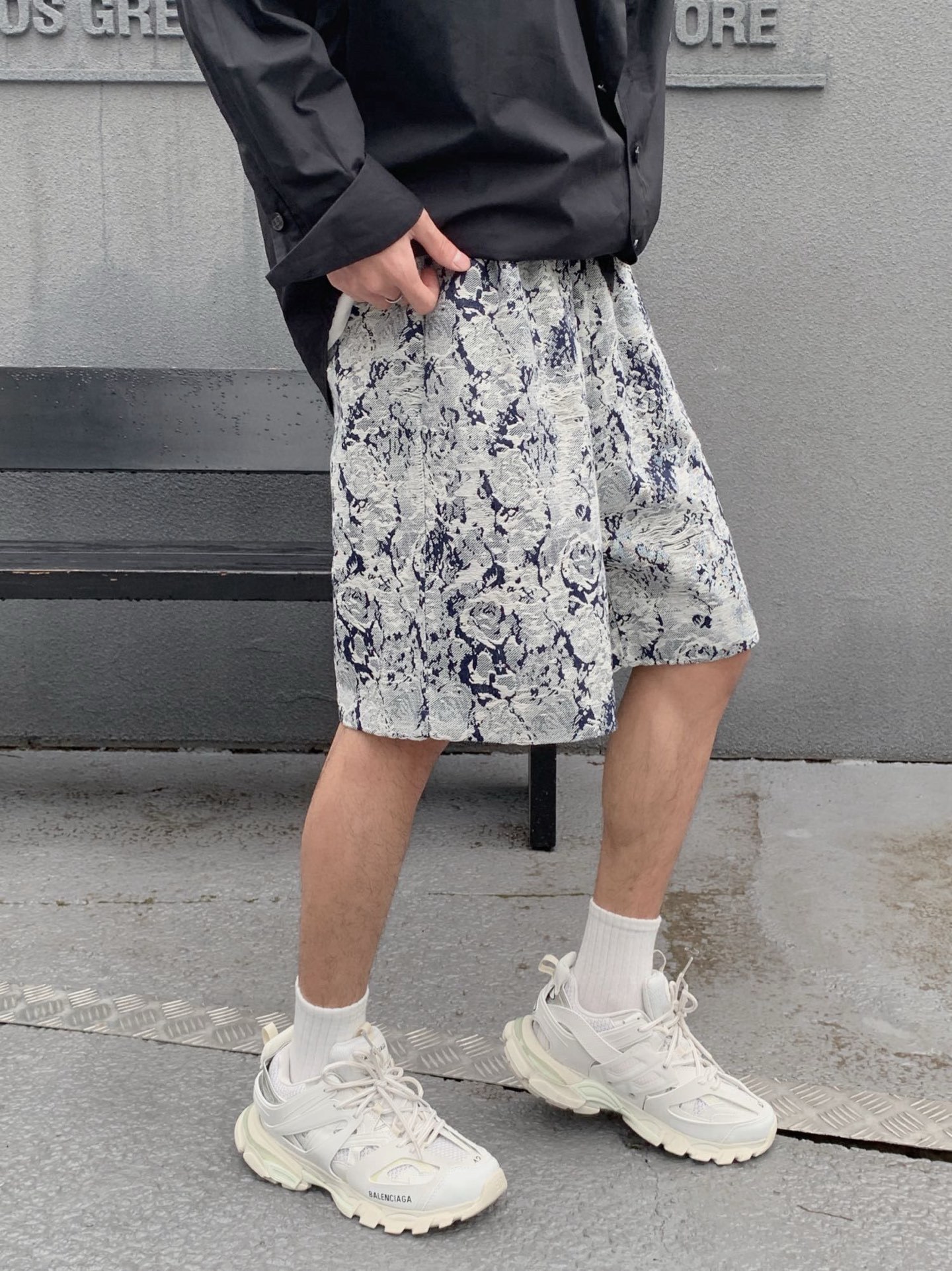 LV-ルイ・ヴィトン。夏の新作ジャカードタッセルデニム、カジュアルルーズワイドレッグドローストリング