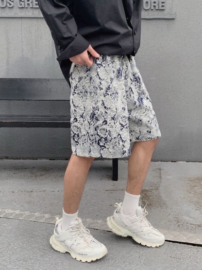 LV-ルイ・ヴィトン。夏の新作ジャカードタッセルデニム、カジュアルルーズワイドレッグドローストリング