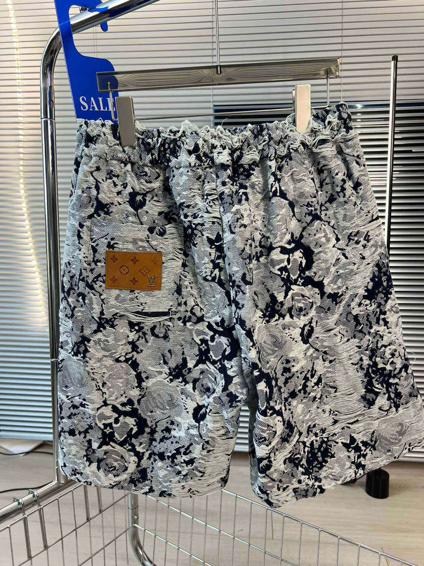 LV-ルイ・ヴィトン。夏の新作ジャカードタッセルデニム、カジュアルルーズワイドレッグドローストリング