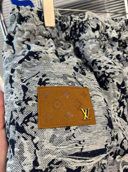 LV-ルイ・ヴィトン。夏の新作ジャカードタッセルデニム、カジュアルルーズワイドレッグドローストリング