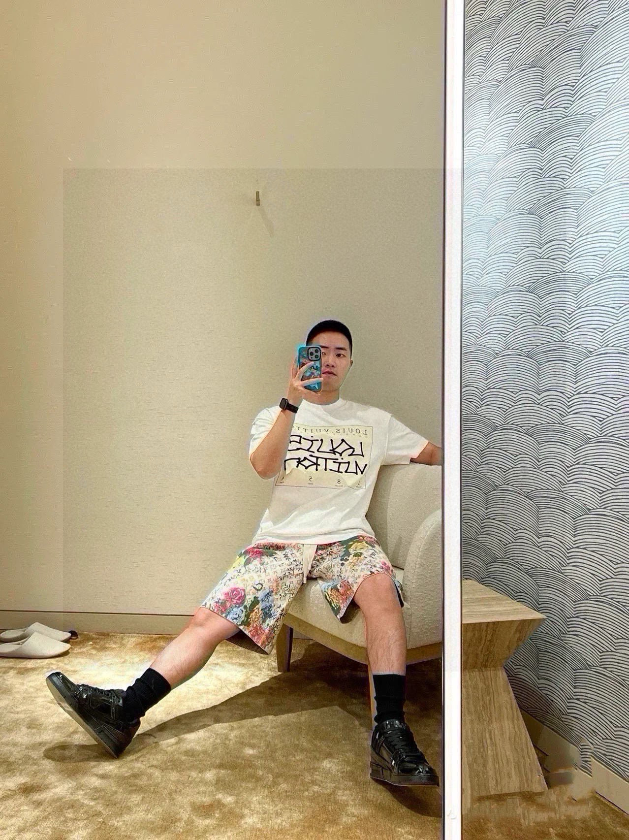 LV-ルイ・ヴィトン 夏の新作 花柄ジャカード カジュアル ゆったり ワイドレッグ ドローストリング 伸縮性