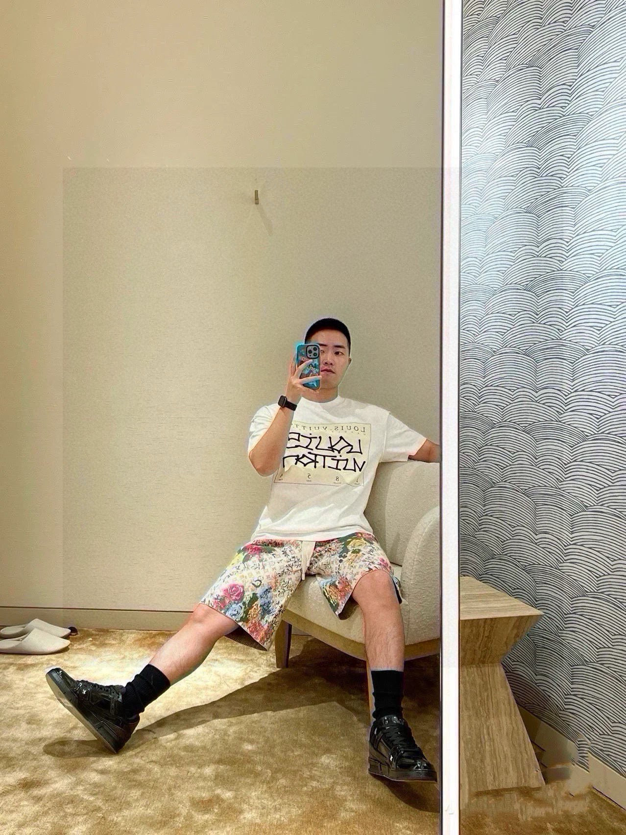 LV-ルイ・ヴィトン 夏の新作 花柄ジャカード カジュアル ゆったり ワイドレッグ ドローストリング 伸縮性