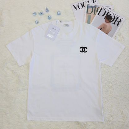 【シャネル】2025新作 CHANEL プリント ラウンドネック ドロップショルダー 半袖 Tシャツ ユニセックス