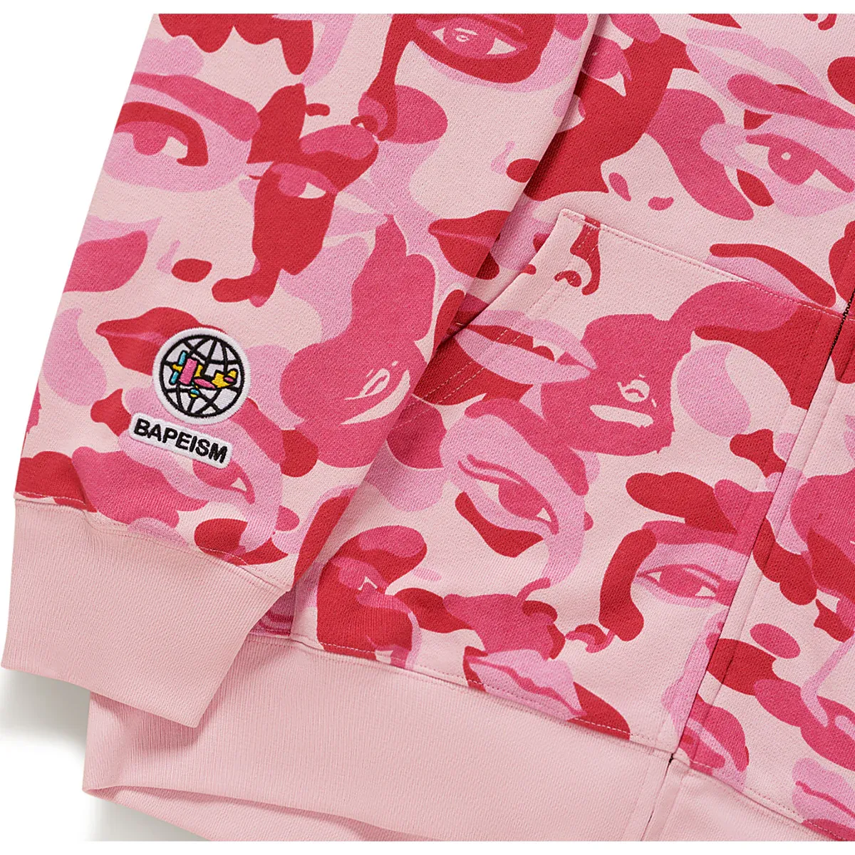 BAPE X KIDSUPER CAMO SHARK FULL ZIP HOODIE Color: Pink